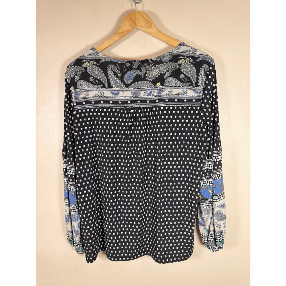 Style & Co. Womens Plus Size Peasant Blouse Liquid Knit 0X Paisley Mixed Print - Picture 6 of 7
